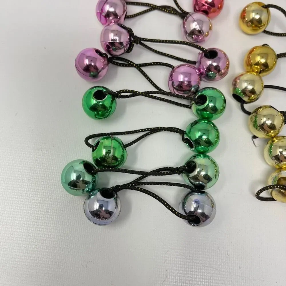 Twin Bead Hair Knocker Pony Tail Holders Bubbles Balls Tie Backs Lot of 19 Sets